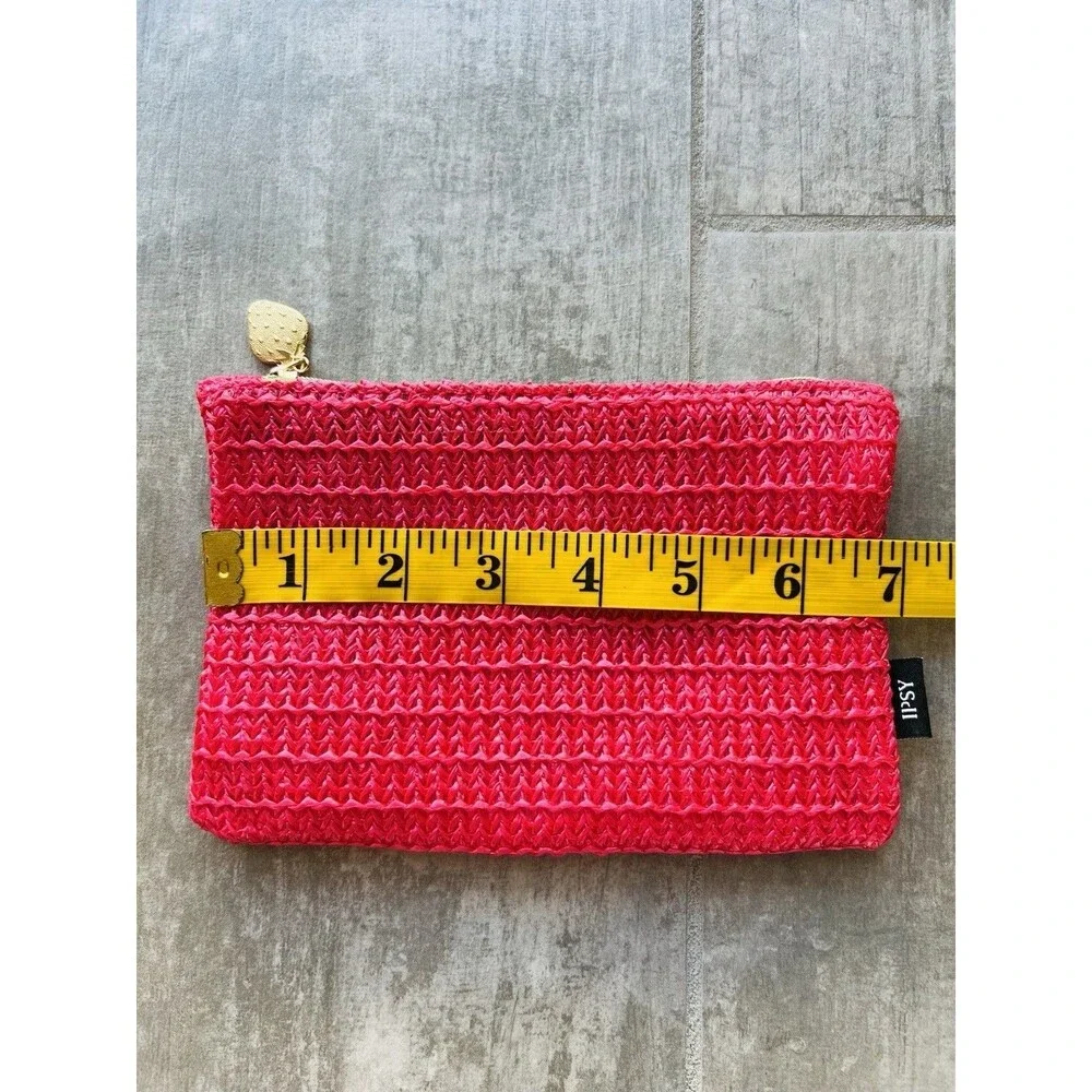 Straw Zip Makeup Bag Travel Pouch Wallet Pencil Case Clutch Organizer Strawberry